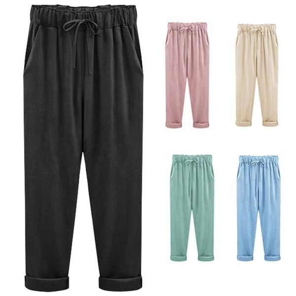 women's pants & capris woman spring autumn femme cotton linen lace up nine minutes of long trousers loose plus size fashion elastic wai, Black;white
women's pants & capris woman spring autumn femme cotton linen lace up nine minutes of long trousers loose plus size fashion elastic wai, Black;white