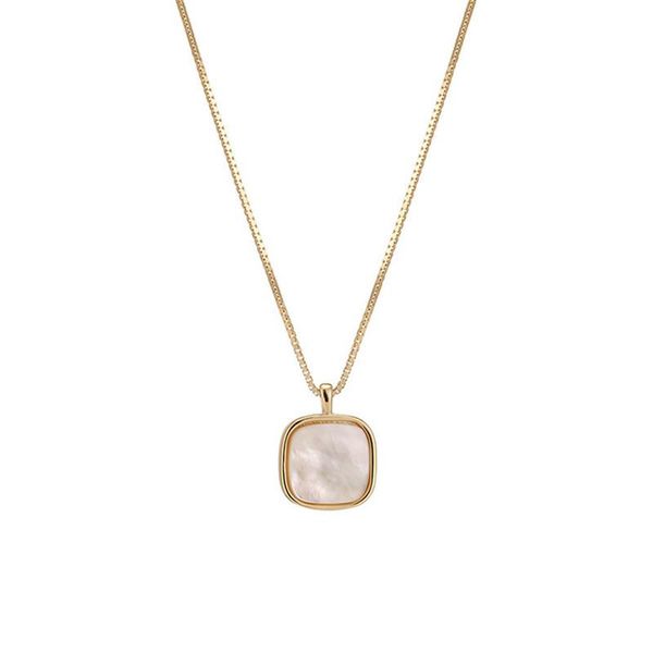pendant necklaces 2021 simple natural fritillary square white shell necklace metal geometric clavicle chain jewelry for women, Silver
pendant necklaces 2021 simple natural fritillary square white shell necklace metal geometric clavicle chain jewelry for women, Silver