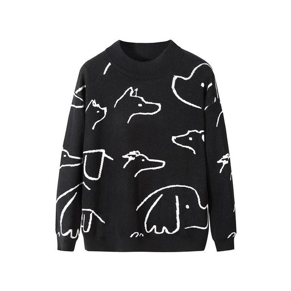 men's sweaters sweater men clothing autumn pullover pull homme coat embroidery cartoon dog knitted pullovers clothes for, White;black
men's sweaters sweater men clothing autumn pullover pull homme coat embroidery cartoon dog knitted pullovers clothes for, White;black