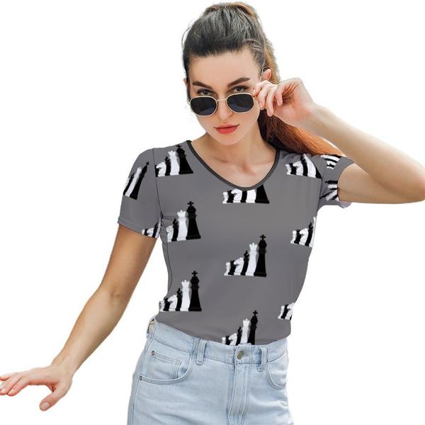 women's t-shirt chess tshirt short-sleeve woman t shirt casual kawaii o neck graphic polyester tee, White
women's t-shirt chess tshirt short-sleeve woman t shirt casual kawaii o neck graphic polyester tee, White