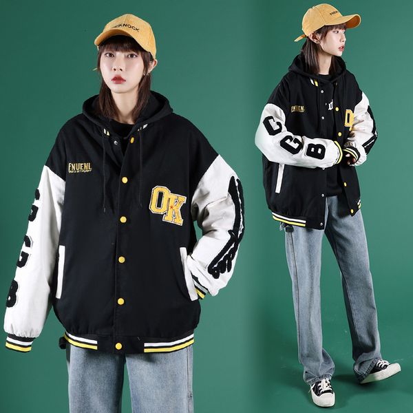 luxury ets 2021 autumn flocking embroidered baseball women's loose korean student et women, Black;brown
luxury ets 2021 autumn flocking embroidered baseball women's loose korean student et women, Black;brown