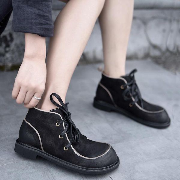boots artmu original personality ankle genuine leather lace up women shoes winter warm plush short concise ladies, Black
boots artmu original personality ankle genuine leather lace up women shoes winter warm plush short concise ladies, Black