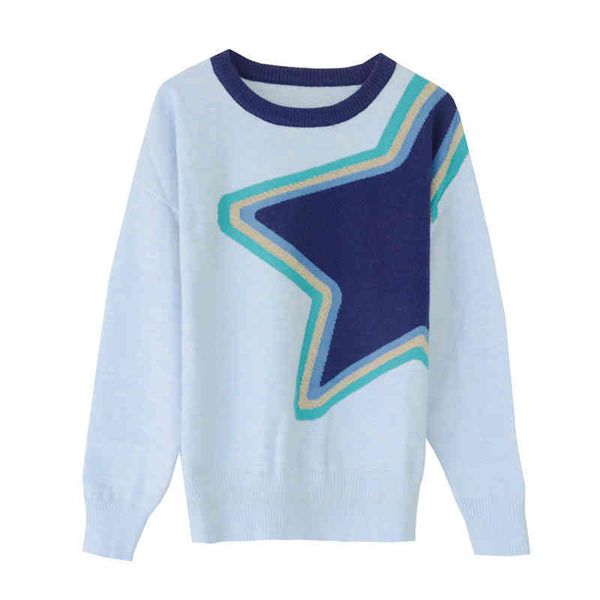 2022 factory wholesale new early autumn blue small fresh lovely five pointed star jacquard round neck pullover long sleeve bottomed sweater, White;black
2022 factory wholesale new early autumn blue small fresh lovely five pointed star jacquard round neck pullover long sleeve bottomed sweater, White;black
