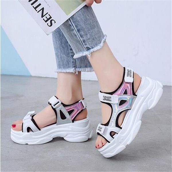dress shoes 5cm/1.95" height chunky sandals fashion woman wedge platform open toe summer casual beach footwear sandalias mujer, Black
dress shoes 5cm/1.95" height chunky sandals fashion woman wedge platform open toe summer casual beach footwear sandalias mujer, Black