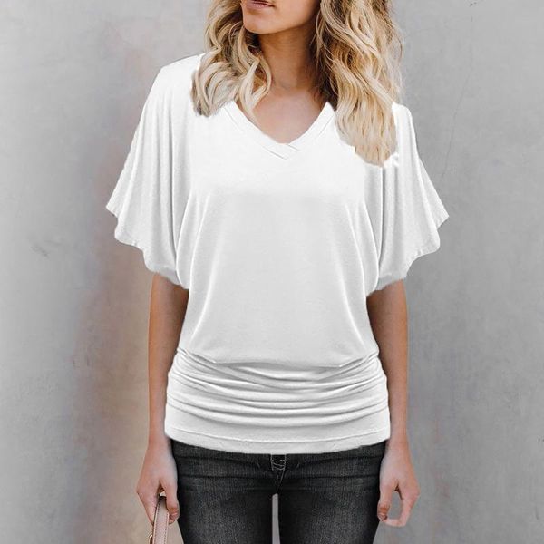 women's t-shirt camisetas mujer batwing sleeve women harajuku solid loose t-shirts summer fashion v-neck shirt ladies casual hundred t, White
women's t-shirt camisetas mujer batwing sleeve women harajuku solid loose t-shirts summer fashion v-neck shirt ladies casual hundred t, White