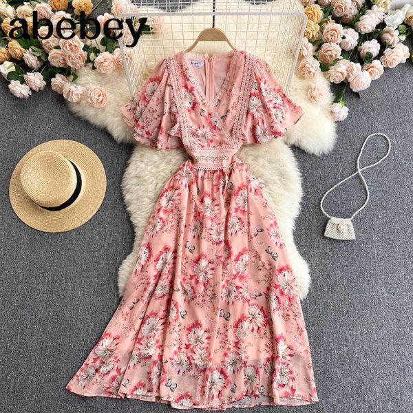 women french sweet print dress elegant short sleeve v neck a-line dresses summer ruffles streetwear midi dress 210715, Black;gray
women french sweet print dress elegant short sleeve v neck a-line dresses summer ruffles streetwear midi dress 210715, Black;gray