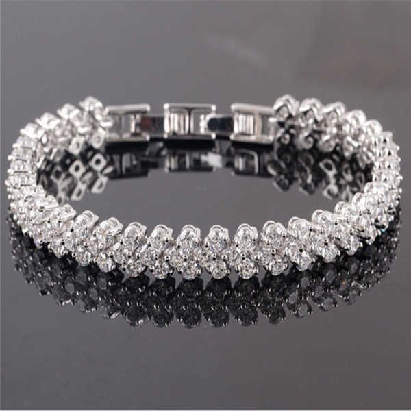 shining crystal bracelets genuine 925 sterling silver charms bracelet diamond roman tennis link bracelet jewelry, Black
shining crystal bracelets genuine 925 sterling silver charms bracelet diamond roman tennis link bracelet jewelry, Black