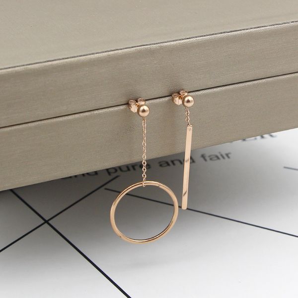 e5-309c asymmetric round cake square bar fashion japanese and korean women's earrings jewelry plated with rose gold, Golden
e5-309c asymmetric round cake square bar fashion japanese and korean women's earrings jewelry plated with rose gold, Golden