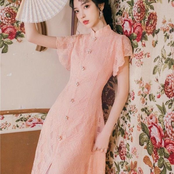 ethnic clothing chinese style traditional midium length dress women elegant qipao sweet vintage improved cheongsam modern chic girl dresses, Red
ethnic clothing chinese style traditional midium length dress women elegant qipao sweet vintage improved cheongsam modern chic girl dresses, Red