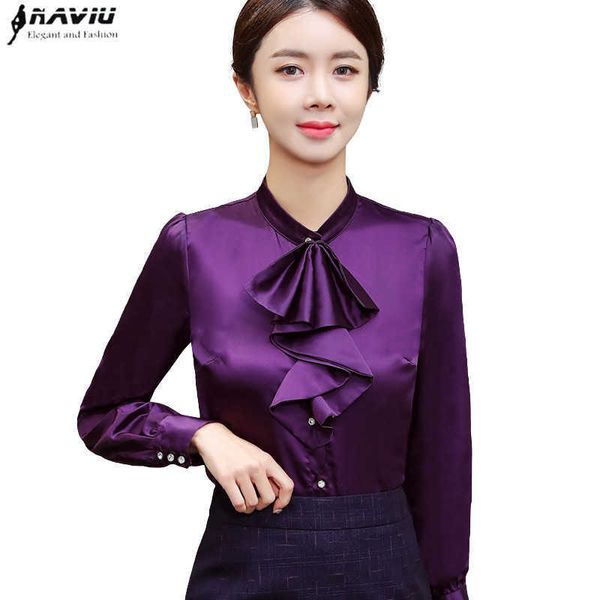 fashion elegant ruffles female shirt formal business long sleeve slim chiffon blouse office ladies work clothes plus size 210604, White
fashion elegant ruffles female shirt formal business long sleeve slim chiffon blouse office ladies work clothes plus size 210604, White