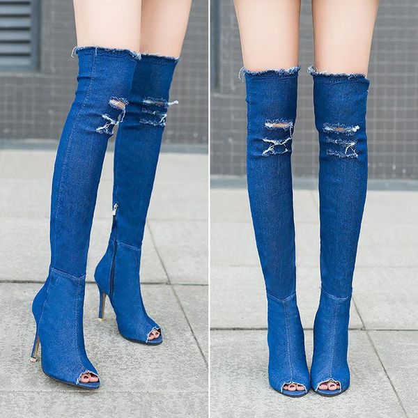 boots slim fish 2021 high heel tube denim cool long mouth knee wash elastic large, Black
boots slim fish 2021 high heel tube denim cool long mouth knee wash elastic large, Black
