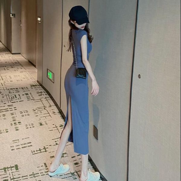 casual dresses women split long skirt summer waist close short sleeve vestido de mujer femme robe, Black;gray
casual dresses women split long skirt summer waist close short sleeve vestido de mujer femme robe, Black;gray