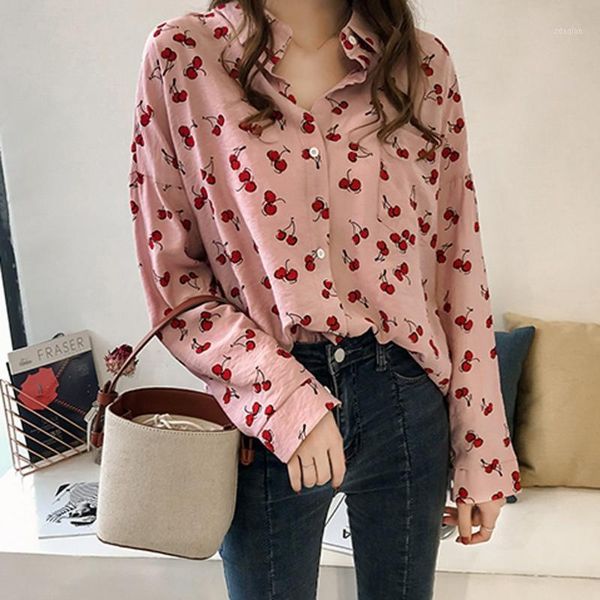 lady fashion women retro fruit printing long sleeves lapel chiffon blouse loose buttons casual shirt women's blouses & shirts, White
lady fashion women retro fruit printing long sleeves lapel chiffon blouse loose buttons casual shirt women's blouses & shirts, White