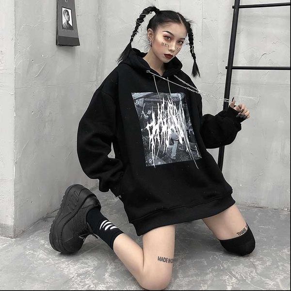 women hoodie spring gothic harajuku hoodies patchwork streetwear clothes crop loose casual print punk gothi, Black
women hoodie spring gothic harajuku hoodies patchwork streetwear clothes crop loose casual print punk gothi, Black