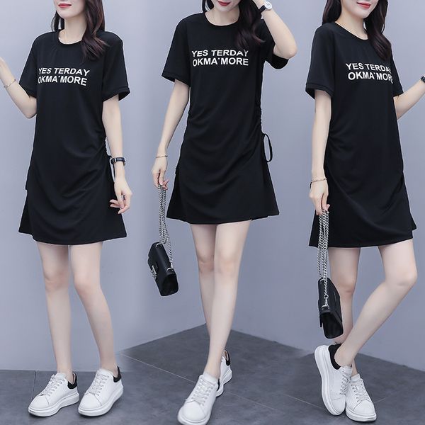 dresses 2021 summer new korean version add show thin drawstring small black dress big size women's fat sister fashion, Black;gray
dresses 2021 summer new korean version add show thin drawstring small black dress big size women's fat sister fashion, Black;gray
