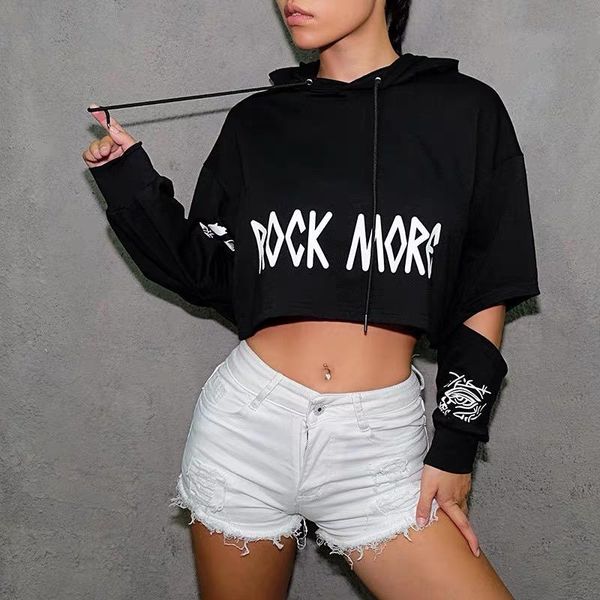 women's hoodies & sweatshirts loose-fitting hooded hoodie with hole, trendy print, Black
women's hoodies & sweatshirts loose-fitting hooded hoodie with hole, trendy print, Black