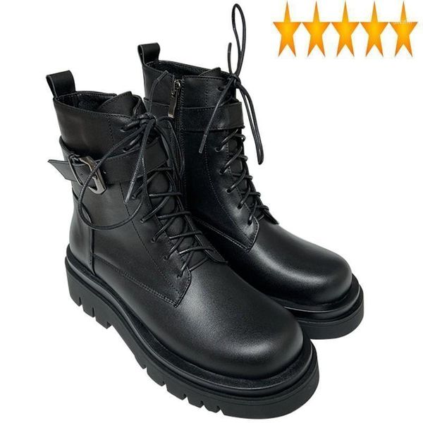 boots fashion women lace up motorcycle ankle thick platform round toe punk genuine leather buckle biker safety shoes11, Black
boots fashion women lace up motorcycle ankle thick platform round toe punk genuine leather buckle biker safety shoes11, Black