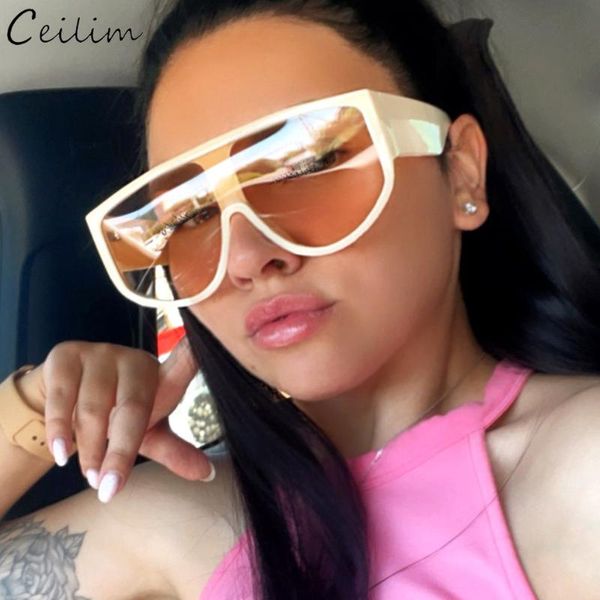 sunglasses vintage one piece flat oversized women brand designer 2021 luxury big frame yellow sun glasses men goggles uv400, White;black
sunglasses vintage one piece flat oversized women brand designer 2021 luxury big frame yellow sun glasses men goggles uv400, White;black