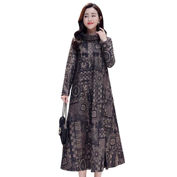 casual dresses 2021 autumn winter long dress floral print vintage elegant tunic maxi women evening party sundress vestidos, Black;gray
casual dresses 2021 autumn winter long dress floral print vintage elegant tunic maxi women evening party sundress vestidos, Black;gray