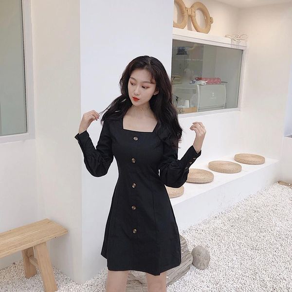 casual dresses spring autumn empire square collar button a-line vintage style women's clothing temperament long sleeve dress, Black;gray
casual dresses spring autumn empire square collar button a-line vintage style women's clothing temperament long sleeve dress, Black;gray