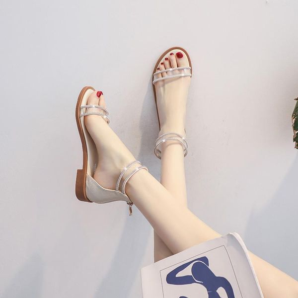 fashion roman shoes women summer sandals rhinestone strappy round toe pu leather zipper open flat ankle straps, Black
fashion roman shoes women summer sandals rhinestone strappy round toe pu leather zipper open flat ankle straps, Black