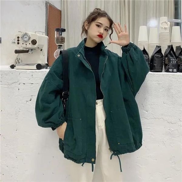 women's vests cargo jackets spring and autumn loose mid-length drawstring zipper stand collar long-sleeved cotton style jacket, Black;white
women's vests cargo jackets spring and autumn loose mid-length drawstring zipper stand collar long-sleeved cotton style jacket, Black;white