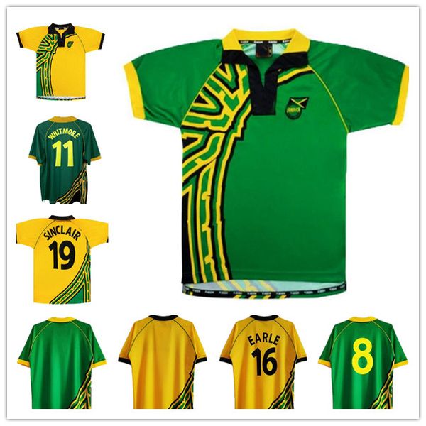 1998 retro jamaica soccer jerseys 10 home away yellow green 98 classic vintage football shirt #16 earle #11 whitmore #3 dawes #19, Black;yellow
1998 retro jamaica soccer jerseys 10 home away yellow green 98 classic vintage football shirt #16 earle #11 whitmore #3 dawes #19, Black;yellow