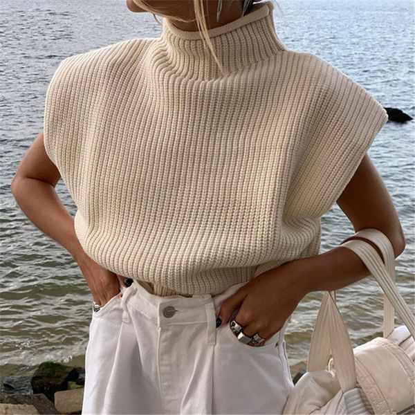 women's sweaters 2021 sleeveless winter autumn casual fashion high neck knit female sweater vest basic jumper shoulder pillow feminine, White;black
women's sweaters 2021 sleeveless winter autumn casual fashion high neck knit female sweater vest basic jumper shoulder pillow feminine, White;black
