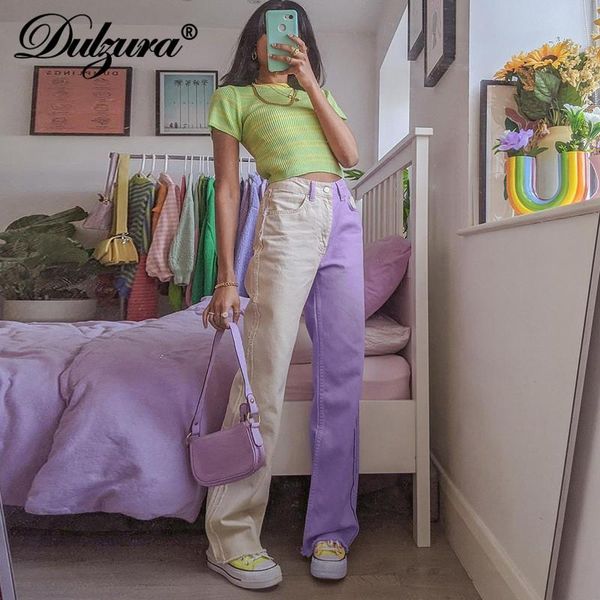 women's jeans dulzura purple white patchwork high waist wide leg pants loose streetwear casual 2021 summer clothes cotton trousers, Blue
women's jeans dulzura purple white patchwork high waist wide leg pants loose streetwear casual 2021 summer clothes cotton trousers, Blue
