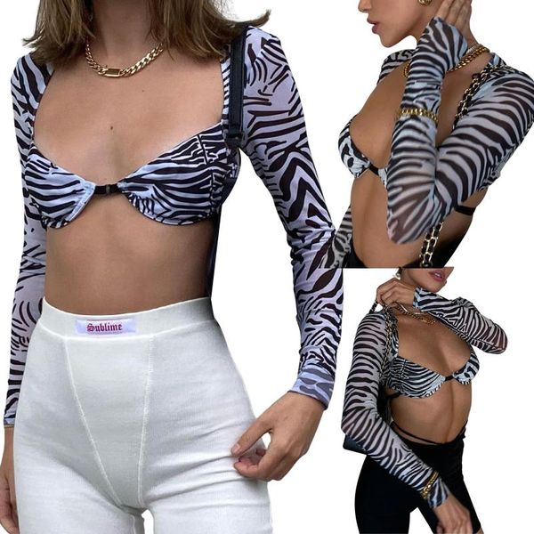 women's t-shirt summer slim fit crop personality exposed navel long sleeve zebra print cutout strappy t-shirts, White
women's t-shirt summer slim fit crop personality exposed navel long sleeve zebra print cutout strappy t-shirts, White