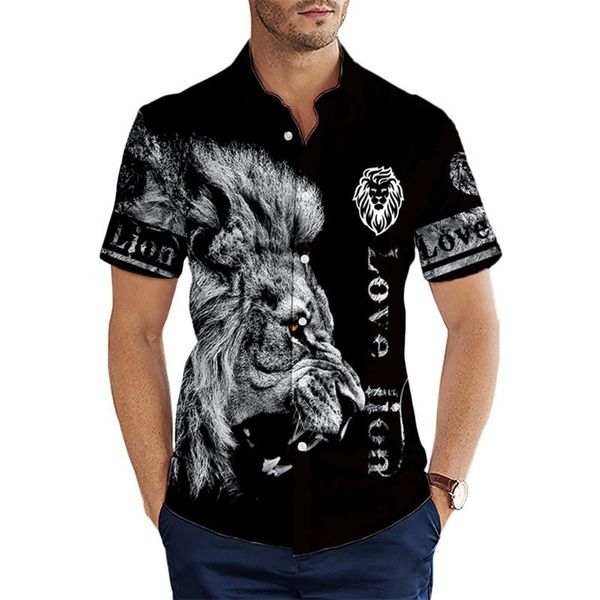 men's casual shirts fashion summer short-sleeved shirt with animal lion pattern 3d print hawaiian harajuku beach, White;black
men's casual shirts fashion summer short-sleeved shirt with animal lion pattern 3d print hawaiian harajuku beach, White;black