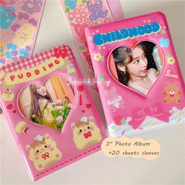 card holders mini cute 3" gilrs heart kawaii pos + 20pcs sleeves bags pink bear milk storage bag postcards collect organizer, Brown;gray
card holders mini cute 3" gilrs heart kawaii pos + 20pcs sleeves bags pink bear milk storage bag postcards collect organizer, Brown;gray