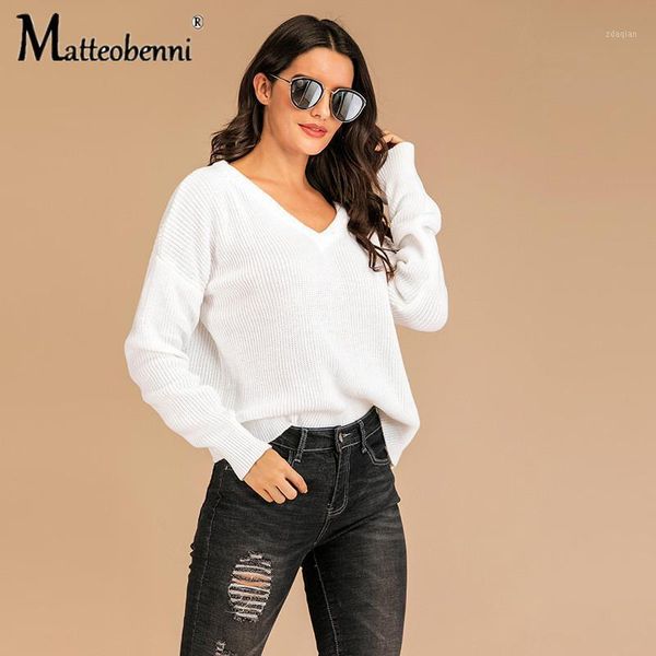 women's sweaters fashion pullover v-neck knitted sweater simple lazy wind loose outer wear bottoming 2021 autumn, White;black
women's sweaters fashion pullover v-neck knitted sweater simple lazy wind loose outer wear bottoming 2021 autumn, White;black
