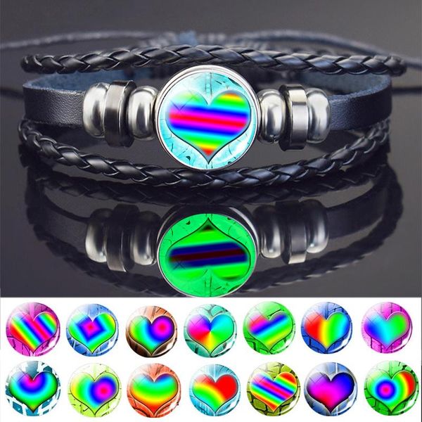 link, chain luminous mulit color heart art picture bangle bracelets for women black leather bracelet clear cabochon glass jewelry wholesale
link, chain luminous mulit color heart art picture bangle bracelets for women black leather bracelet clear cabochon glass jewelry wholesale