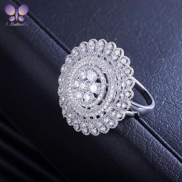 Cluster Rings 100%18K White Gold 1.28CT Sun Flower Natural Diamond Ring Fashion Ladies Party Wedding Jewelry Very Shiny Gift For Wife, Golden;silver
Cluster Rings 100%18K White Gold 1.28CT Sun Flower Natural Diamond Ring Fashion Ladies Party Wedding Jewelry Very Shiny Gift For Wife, Golden;silver