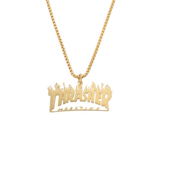 pendant necklaces hip hop tide brand titanium steel flame letter necklace fashion street jumping accessories, Silver
pendant necklaces hip hop tide brand titanium steel flame letter necklace fashion street jumping accessories, Silver