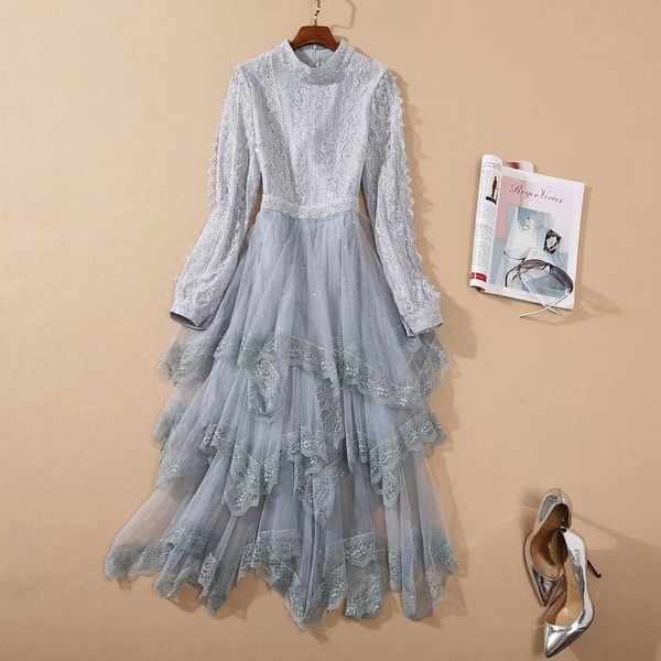 casual dresses european and american women's clothing winter style long sleeve collar lace patchwork irregular mesh sparkles dress bn7i, Black;gray
casual dresses european and american women's clothing winter style long sleeve collar lace patchwork irregular mesh sparkles dress bn7i, Black;gray