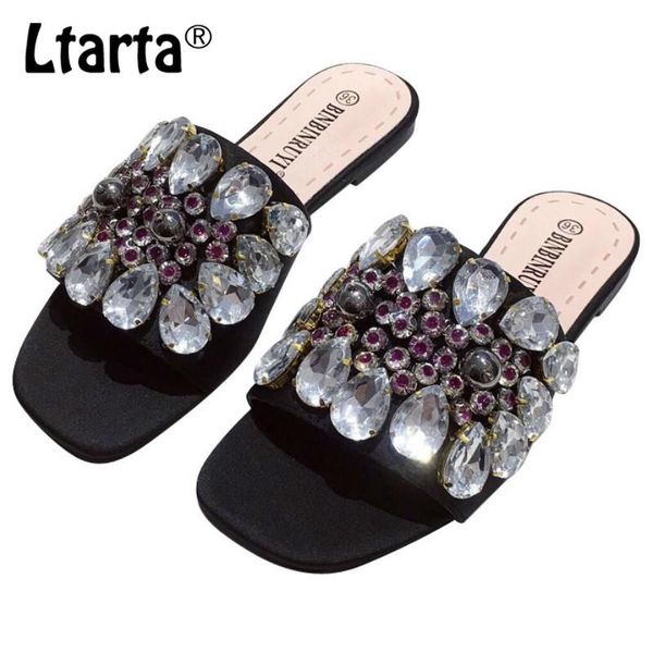 summer casual wear crystal sandals flat comfortable open toe women's shoes, Black
summer casual wear crystal sandals flat comfortable open toe women's shoes, Black