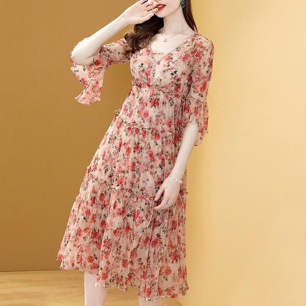 flower printed dress for women flare sleeve summer casual knee with a-line holiday 210518, Black;gray
flower printed dress for women flare sleeve summer casual knee with a-line holiday 210518, Black;gray