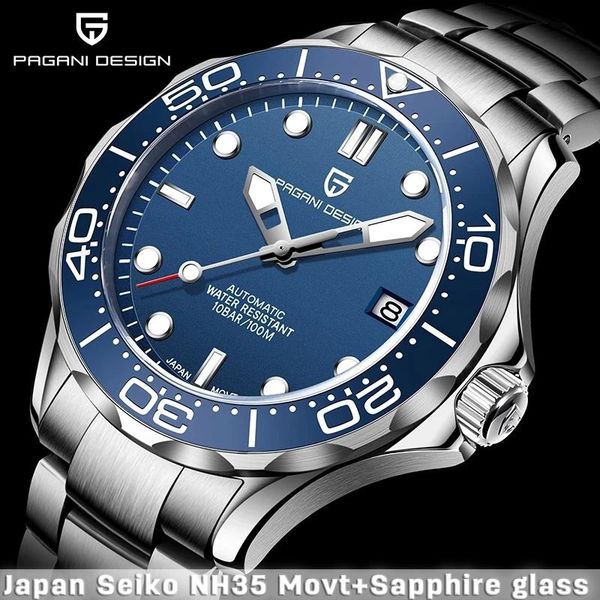 wristwatches pagani design luxury ceramic bezel watches 100m waterproof stainless steel luminous watch men business mechanical, Slivery;brown
wristwatches pagani design luxury ceramic bezel watches 100m waterproof stainless steel luminous watch men business mechanical, Slivery;brown
