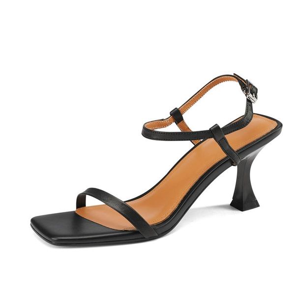 sandals summer women's 2021 genuine leather cow thin heel square toe elegant comfortable shoes hand made, Black
sandals summer women's 2021 genuine leather cow thin heel square toe elegant comfortable shoes hand made, Black