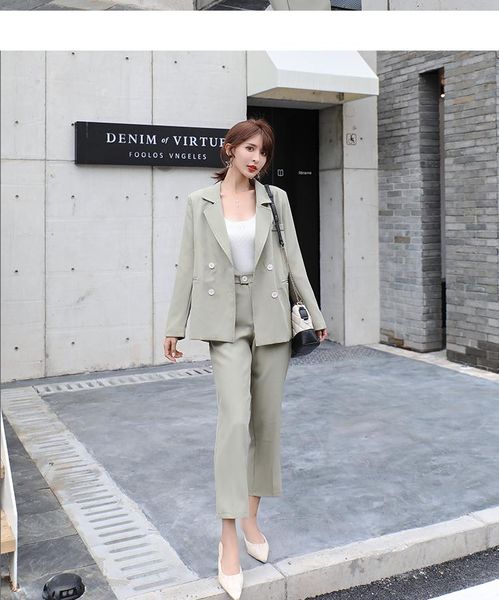 women's two piece pants elegant office ladies pant suits women two-piece setup double breasted blazer trousers business attire, White
women's two piece pants elegant office ladies pant suits women two-piece setup double breasted blazer trousers business attire, White