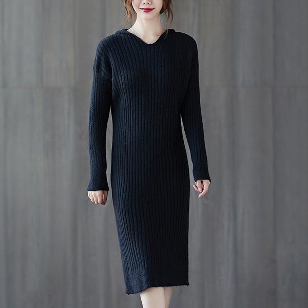 casual dresses large size dress solid color hooded knitted bottoming 2021 autumn artistic loose long-sleeved sweater women, Black;gray
casual dresses large size dress solid color hooded knitted bottoming 2021 autumn artistic loose long-sleeved sweater women, Black;gray