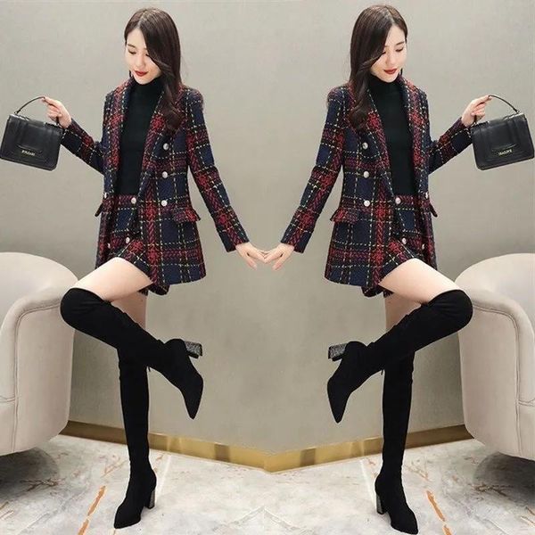 two piece dress winter suit women 2021 women's korean style self-cultivation woolen jacket shorts two-piece trend, White
two piece dress winter suit women 2021 women's korean style self-cultivation woolen jacket shorts two-piece trend, White