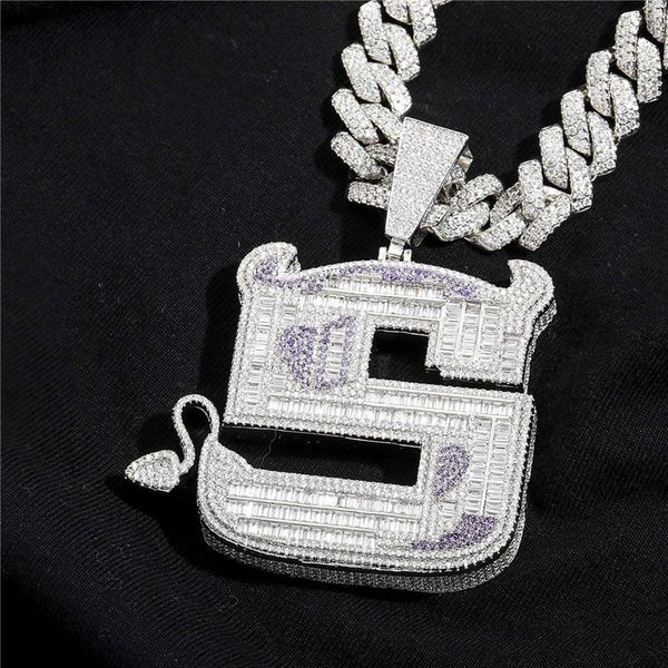 large size iced out full zircon little devil pendant s letter hip hop pendant necklace bling jewelry gift, Silver
large size iced out full zircon little devil pendant s letter hip hop pendant necklace bling jewelry gift, Silver