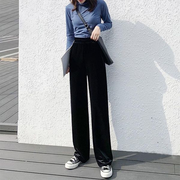 trouser for women high waist causal loose wide leg pants female 2021 winter warm velvet korean fashion elegant tide women's & capris, Black;white
trouser for women high waist causal loose wide leg pants female 2021 winter warm velvet korean fashion elegant tide women's & capris, Black;white