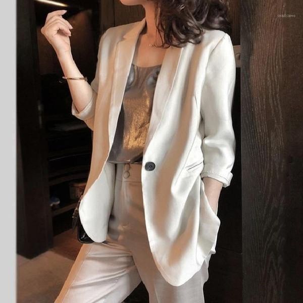 women's suits & blazers acetate small suit jacket 2021spring and summer thin three quarter satin navy blue fashion temperament cardigan, White;black
women's suits & blazers acetate small suit jacket 2021spring and summer thin three quarter satin navy blue fashion temperament cardigan, White;black