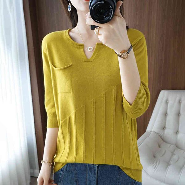 women's t-shirt pure cotton shirt with v-neck cleavage, casual female knitted half sleeve, plus size, solid color, summer, , 2021, White
women's t-shirt pure cotton shirt with v-neck cleavage, casual female knitted half sleeve, plus size, solid color, summer, , 2021, White