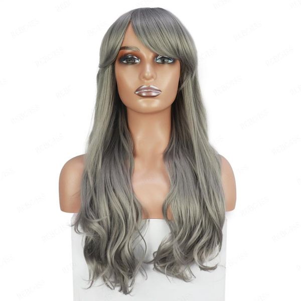 synthetic wigs rebcass long body wave silver grey with side bangs natural for women cosplay wig heat resistant, Black
synthetic wigs rebcass long body wave silver grey with side bangs natural for women cosplay wig heat resistant, Black