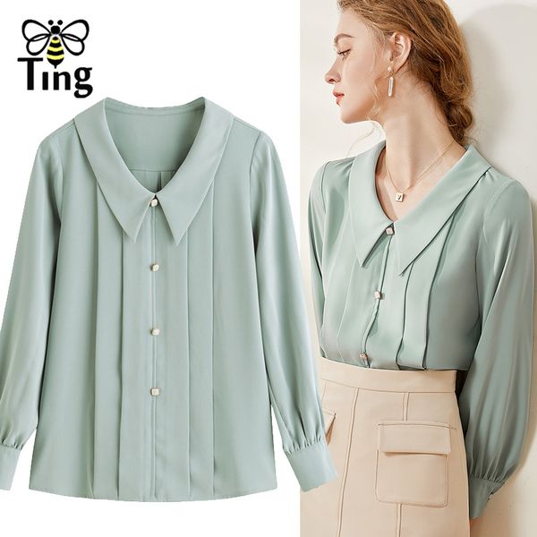 spring autumn women solid color blouses peter pan collar button decor elegant blusas shirts lady casual pullovers 210513, White
spring autumn women solid color blouses peter pan collar button decor elegant blusas shirts lady casual pullovers 210513, White